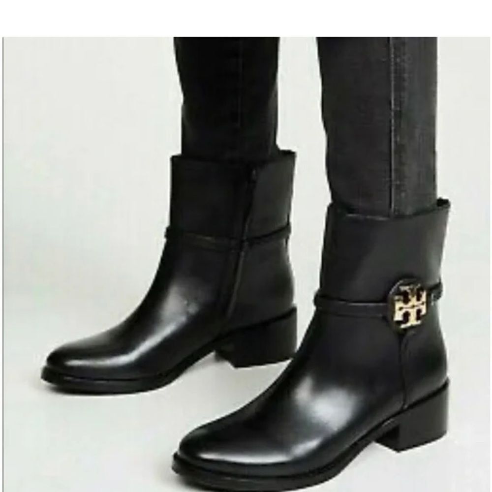 Tory Burch Miller 45MM Leather Ankle Bootie Perfect Black $495